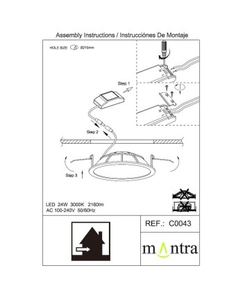 CABRERA * DOWNLIGHT LED 24W - 3000K